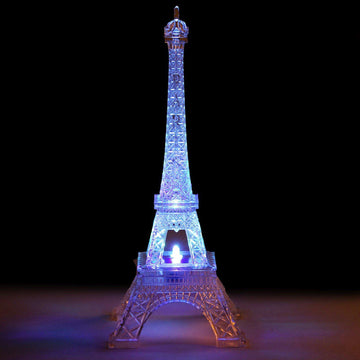 10" Color Changing LED Light Up Eiffel Tower Centerpiece, Night Light