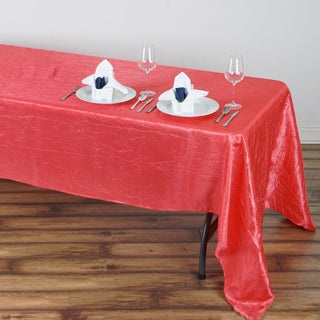Enhance Your Event with the Coral Crinkle Crushed Taffeta Tablecloth