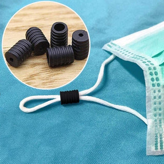 Clearance SALE - 50 Pcs Silicon Mask Buckle For Adjusting Mask Rope (Black)