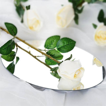 31" 24Pcs Cream Long Stem Artificial Silk Roses Flowers
