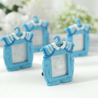 Cute 4" Newborn Baby Boy Blue Clothes Resin Party Favors Picture Frame