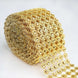 4inchx10 Yards Gold Fleur Diamond Rhinestone Ribbon Wrap Roll, DIY Craft Ribbon