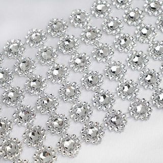 Add Sparkle to Your Event with Silver Fleur Diamond Rhinestone Ribbon