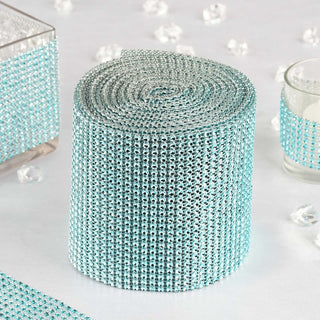 Create a Luxurious Atmosphere with Turquoise Diamond Rhinestone Ribbon Wrap