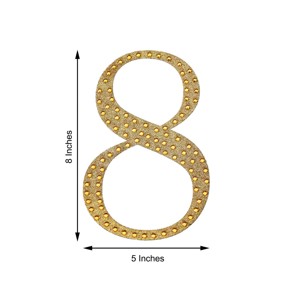 4 Gold Decorative Rhinestone Number Stickers DIY Crafts - 5 | by Tableclothsfactory