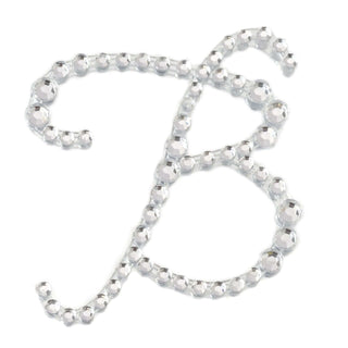 Rhinestone letter B in a sparkling design on a white background