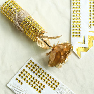 Create Stunning DIY Crafts with Gold Self Adhesive Rhinestone Sticker Wrap Sheets