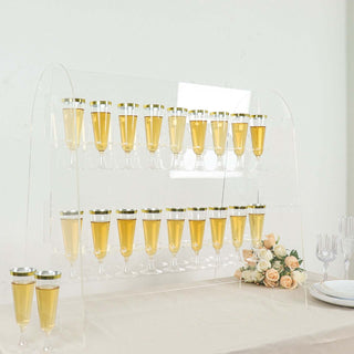 25" Clear Acrylic 2-Tier Champagne Glass Holder 25" Clear Acrylic 2-Tier Champagne Glass Holder