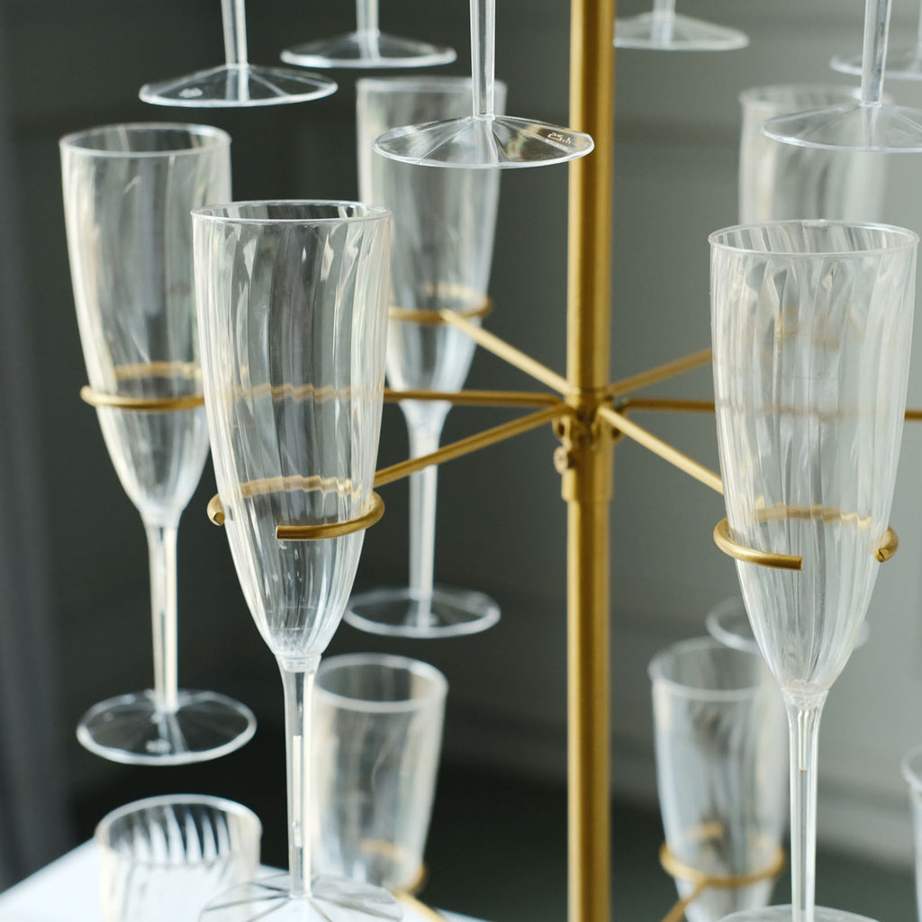 White 3-Tier Rectangle Wooden Champagne Glass Flute Holder Stand