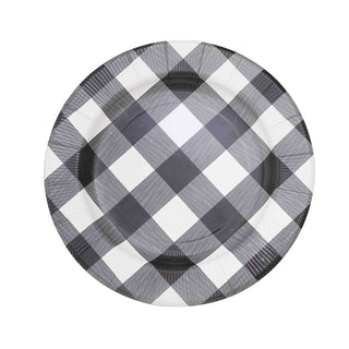 Elegant and Stylish Black / White Buffalo Plaid Disposable Charger Plates Elegant and Stylish Black / White Buffalo Plaid Disposable Charger Plates