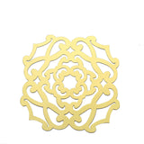 6 Pack Metallic Gold Laser Cut Flower Dining Table Mats, 13inch Disposable Cardboard Placemats#whtbkgd
