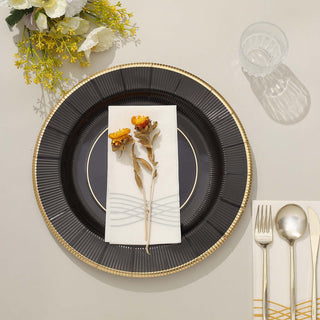 Durable and Stylish Black Sunray Paper Charger Plates