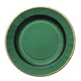 25 Pack | 13inch Hunter Emerald Green Sunray Heavy Duty Paper Charger Plates#whtbkgd