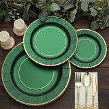 25 Pack | 13inch Hunter Emerald Green Sunray Heavy Duty Paper Charger Plates