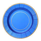25 Pack | 13inch Royal Blue Sunray Heavy Duty Paper Charger Plates, Disposable Serving Trays#whtbkgd