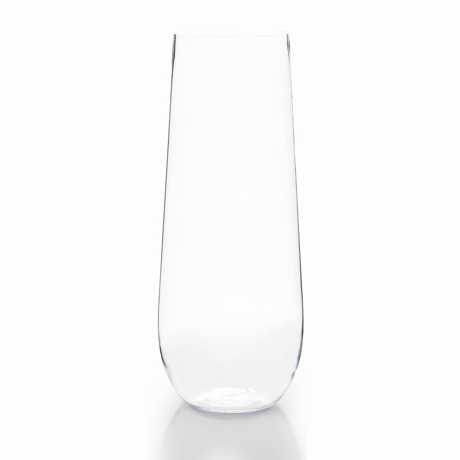 6 Pack | Clear 9oz Plastic Stemless Champagne Flutes Disposable Glasses For Champagne#whtbkgd
