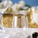12 Pack | Clear 14oz Gold Rim Plastic Stemless Wine Glasses, Disposable Wine Tumbler