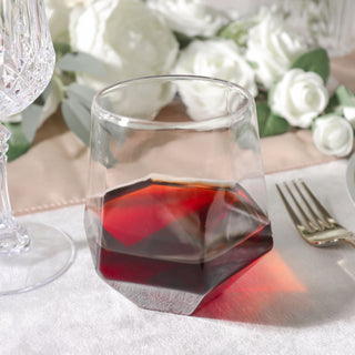 Clear Plastic Diamond Shaped Whiskey Cups - Elegant and Durable
