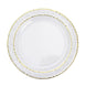 10 Pack | 7.5inch Clear Hammered Design Plastic Salad Plates With Gold Rim#whtbkgd