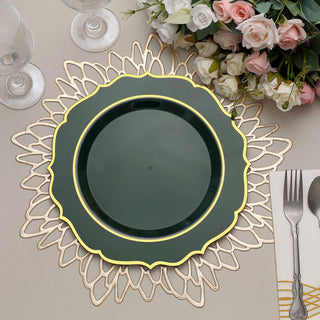 Elevate Your Table with Hunter Emerald Green Plastic Dinner Plates