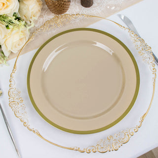 Create a Stunning Table Setting with Regal Taupe and Gold Dinner Plates