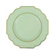 10 Pack | 8inch Sage Green Hard Plastic Dessert Appetizer Plates, Disposable Tableware#whtbkgd