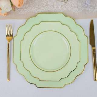 Elegant Sage Green Dessert Appetizer Plates