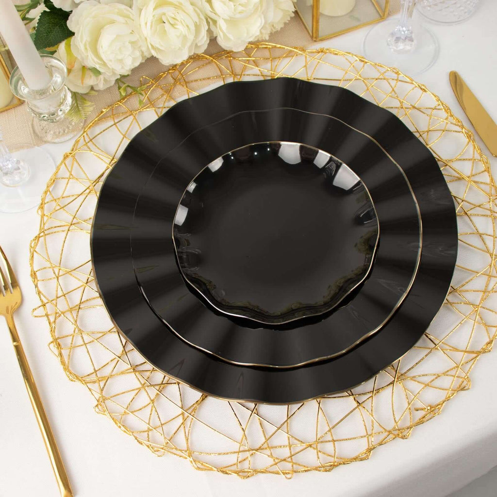 10 Pack 11" Black Disposable Dinner Plates
