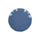 10 Pack | 6inch Ocean Blue Heavy Duty Disposable Salad Plates with Gold Ruffled Rim