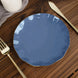 10 Pack | 6inch Ocean Blue Heavy Duty Disposable Salad Plates with Gold Ruffled Rim, Disposable