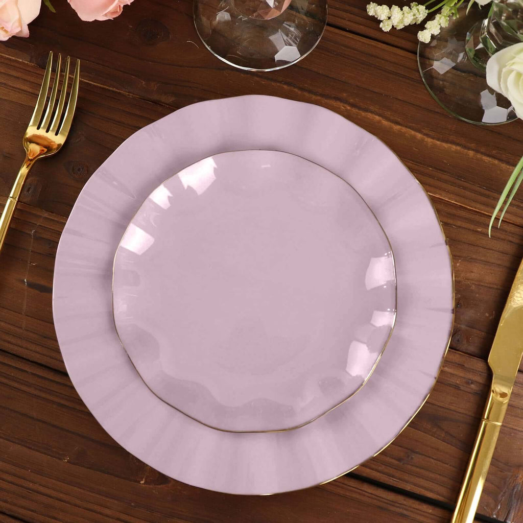 10 Pack 6" Lavender Lilac Plastic Dessert Plates