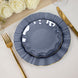 10 Pack | 6inch Navy Blue Round Plastic Dessert Plates, Disposable Tableware