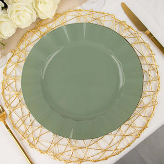 Dusty Sage Green Disposable Dinner Plates for Elegant Events Dusty Sage Green Disposable Dinner Plates for Elegant Events