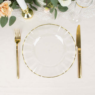 Elegant and Durable Gold Ruffled Rim Dinner Plates Elegant and Durable Gold Ruffled Rim Dinner Plates