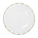 10 Pack | 9inch Clear Heavy Duty Disposable Dinner Plates with Gold Ruffled Rim Dinnerware#whtbkgd