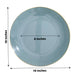 10 Pack | 10inch Glossy Dusty Blue Round Disposable Dinner Plates With Gold Rim