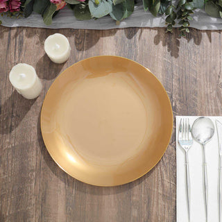 Versatile and Stylish Gold Round Disposable Dinner Plates