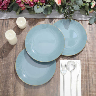 Convenience and Style in Dusty Blue Disposable Party Plates