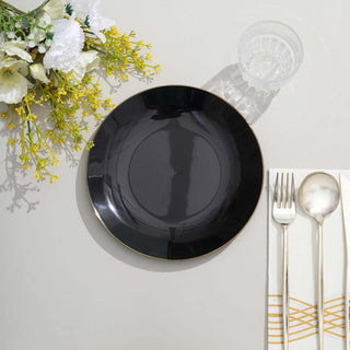 Add Elegance to Your Table with Glossy Black Round Plastic Salad Plates Add Elegance to Your Table with Glossy Black Round Plastic Salad Plates
