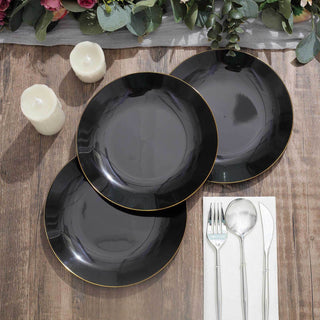 Convenience Meets Style with Glossy Black Disposable Salad Plates Convenience Meets Style with Glossy Black Disposable Salad Plates