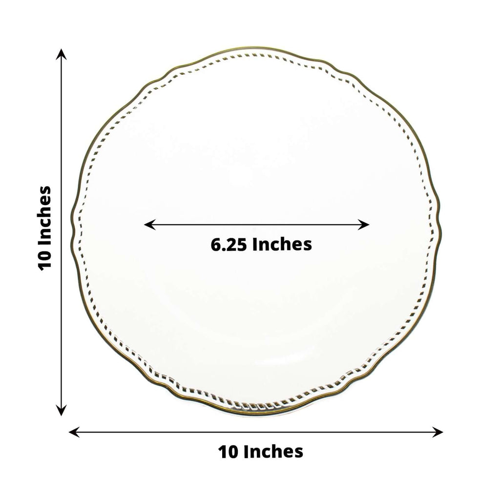 10 Pack 10" Clear/Gold Disposable Dinner Plate