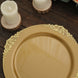 10 Pack | 10inch Gold Leaf Embossed Baroque Plastic Dinner Plates, Vintage Dinner Plates