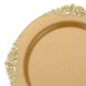 10 Pack | 10inch Gold Leaf Embossed Baroque Plastic Dinner Plates, Vintage Dinner Plates#whtbkgd