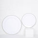 10 Pack | 8inch White / Silver Beaded Rim Disposable Salad Plates, Disposable Appetizer Dessert