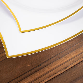 Sturdy and Stylish White/Gold Hard Plastic Party Plates