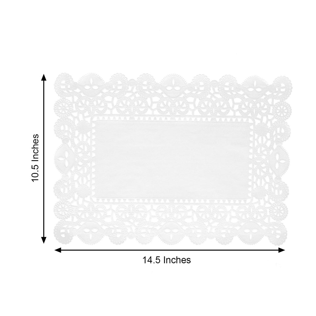 100 Pack Paper Doilies, Lace Doilies Rectangle Paper Placemats