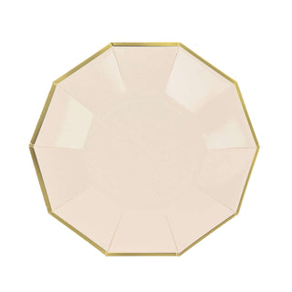Gold-trimmed octagonal plate on a plain white background #whtbkgd