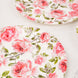 25 Pack | Rose 7inch Flower Bouquet Design Appetizer Dessert Salad Paper Plates - 300 GSM