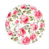 25 Pack | Rose 9inch Flower Bouquet Design Premium Dinner Paper Plates - 300 GSM#whtbkgd