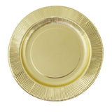 Metallic Gold Sunray 10inch Serving Dinner Paper Plates, Disposable Party Plates - 350 GSM#whtbkgd